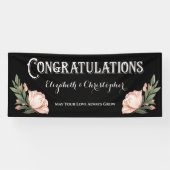 おめでとう婚約パーティ花 横断幕 (横)