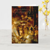 おめでとう婚約 カード (黄色い花)