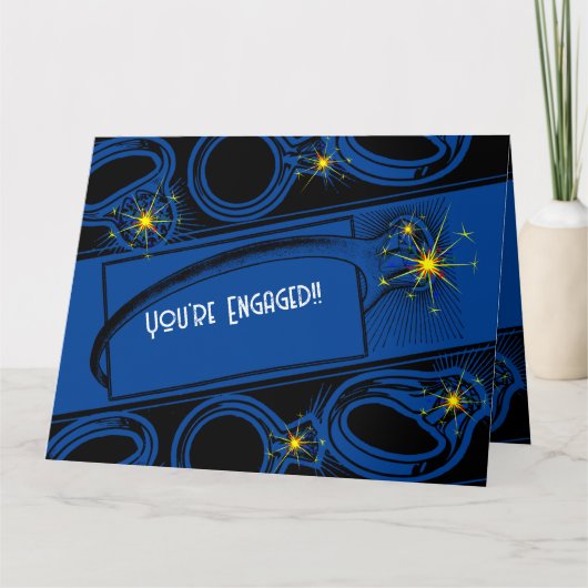 おめでとう婚約!(ダークブルー) カード (正面)