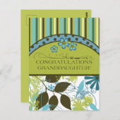 おめでとう孫娘Any大事な行事カード ポストカード (正面/裏面)