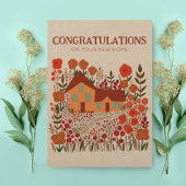 おめでとう引っ越し祝いパーティーファームハウスクラフト カード