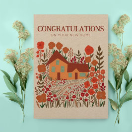 おめでとう引っ越し祝いパーティーファームハウスクラフト カード