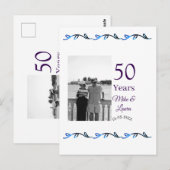 おめでとう御夫婦50周年　愛に満ちた○○様　△△日　結婚記念日 ポストカード (正面/裏面)