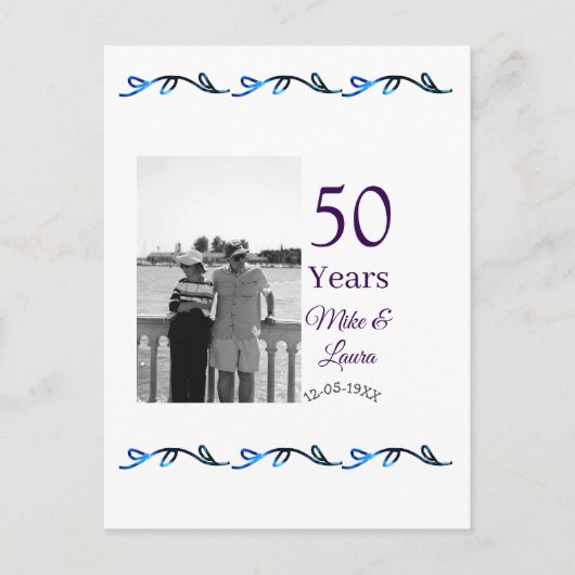 おめでとう御夫婦50周年 結婚記念日 ポストカード (正面)