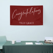 おめでとう手書きタイポグラフィブルゴーニュ 横断幕 (トレードショー)