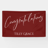 おめでとう手書きタイポグラフィブルゴーニュ 横断幕 (横)