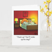 おめでとう新しいペットのユーモアのグリーティングカード カード (黄色い花)