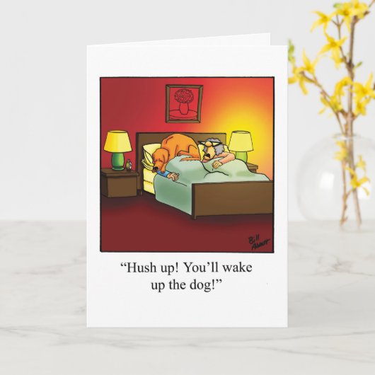 おめでとう新しいペットのユーモアのグリーティングカード カード (黄色い花)