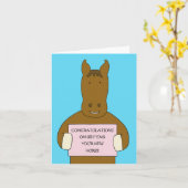 おめでとう新しいペットの馬 カード (黄色い花)