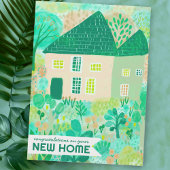 おめでとう新しいホームガーデンウォーターカラーキュート カード