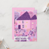 おめでとう新しいホームガーデンウォーターカラーキュート カード (正面/裏面インサイチュ)