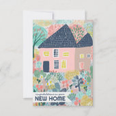 おめでとう新しいホームガーデンウォーターカラーキュート カード (正面)