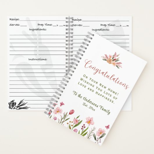 おめでとう新しいホームファミリー名年レシピ ノートブック (内側)