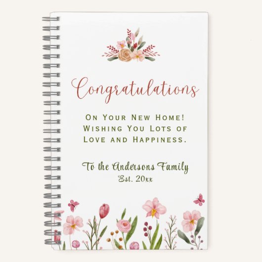 おめでとう新しいホームファミリー名年レシピ ノートブック (正面)