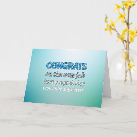 おめでとう新しい仕事のユーモア カード (黄色い花)