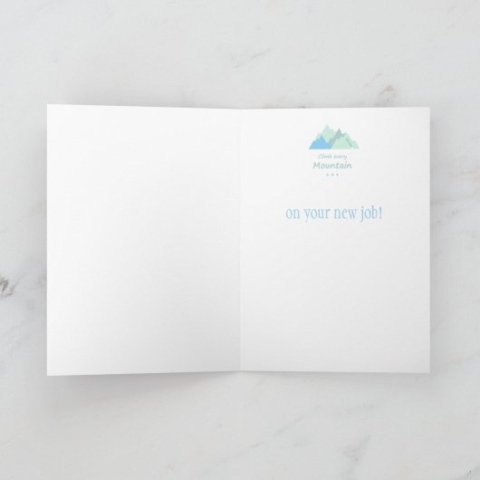 おめでとう新しい仕事感動的山 カード (内部)