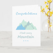 おめでとう新しい仕事感動的山 カード (黄色い花)