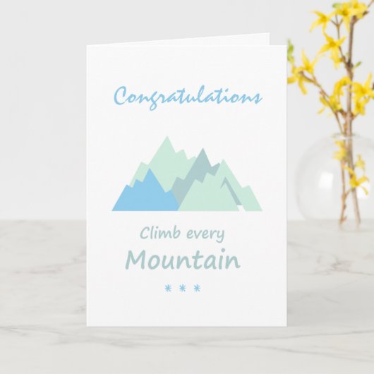 おめでとう新しい仕事感動的山 カード (黄色い花)