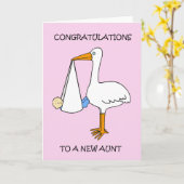 おめでとう新しい叔母に男の赤ちゃん カード (黄色い花)