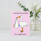 おめでとう新しい叔母に男の赤ちゃん ポストカード (スタンド正面)