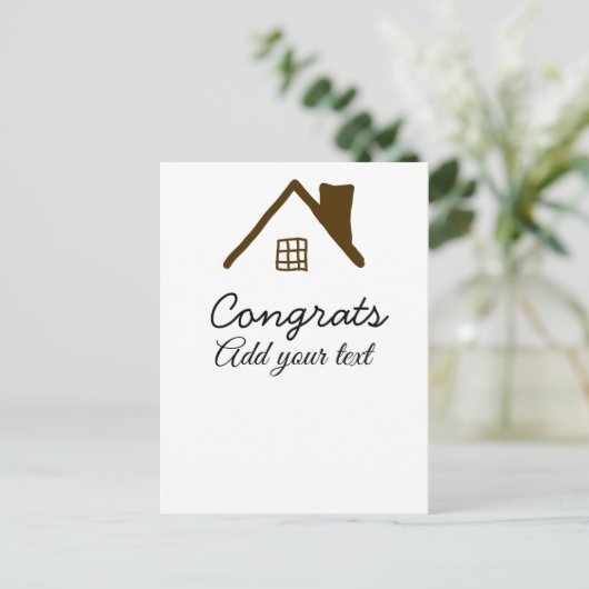 おめでとう新しい家のオーナー不動産のお披露目 ポストカード (スタンド正面)