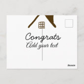 おめでとう新しい家のオーナー不動産のお披露目 ポストカード (裏面)