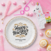 おめでとう新年カスタム ペーパープレート (パーティー)
