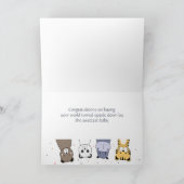 おめでとう新生児おもしろい動物アニメ  カード (内部)