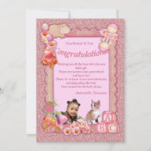 おめでとう新生児ガールカード サンキューカード (正面)