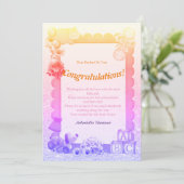 おめでとう新生児ガールカード サンキューカード (スタンド正面)