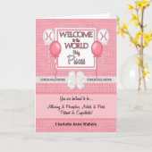 おめでとう新生児ガールピッセス カード (黄色い花)