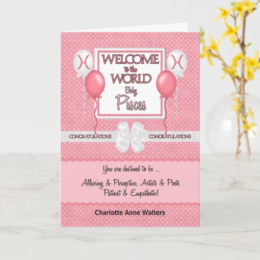 おめでとう新生児ガールピッセス カード (黄色い花)