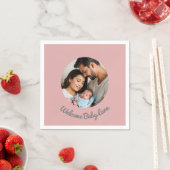 おめでとう新生児ガールピンク、ようこそベビー スタンダードカクテルナプキン (インサイチュ)