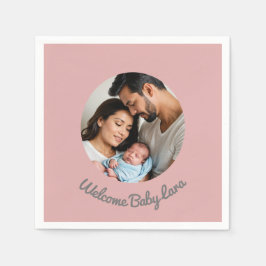 おめでとう新生児ガールピンク、ようこそベビー スタンダードカクテルナプキン