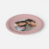 おめでとう新生児ガールピンク、ようこそベビー ペーパープレート (アングル)