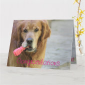 おめでとう新生児ガール カード (黄色い花)