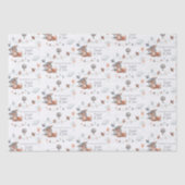 おめでとう新生児キツネパイロットティッシュペーパー 薄葉紙 (正面)