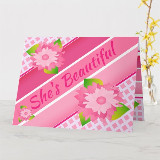 おめでとう新生児 カード (黄色い花)