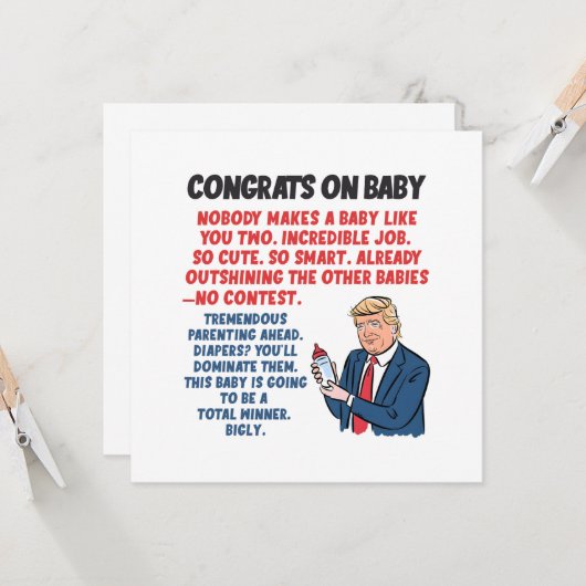 おめでとう新生児 カード (正面/裏面インサイチュ)