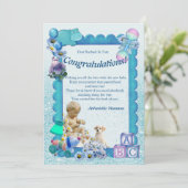 おめでとう新生児BOYカード サンキューカード (スタンド正面)