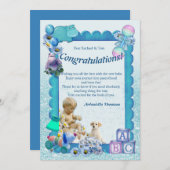 おめでとう新生児BOYカード サンキューカード (正面/裏面)