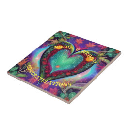 おめでとう新郎新婦 タイル