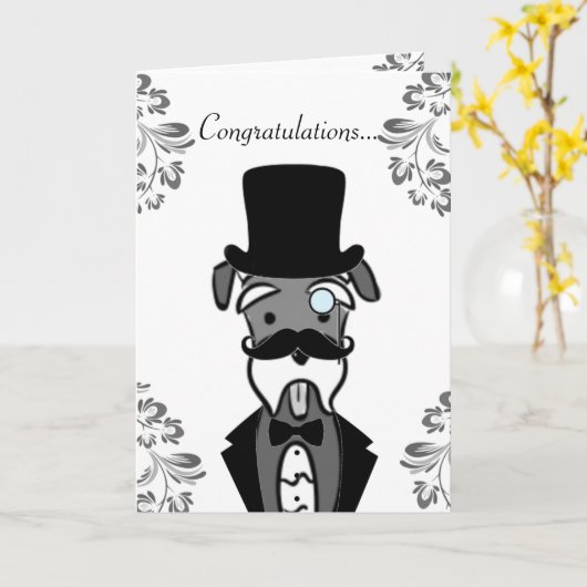 おめでとう新郎 カード (黄色い花)