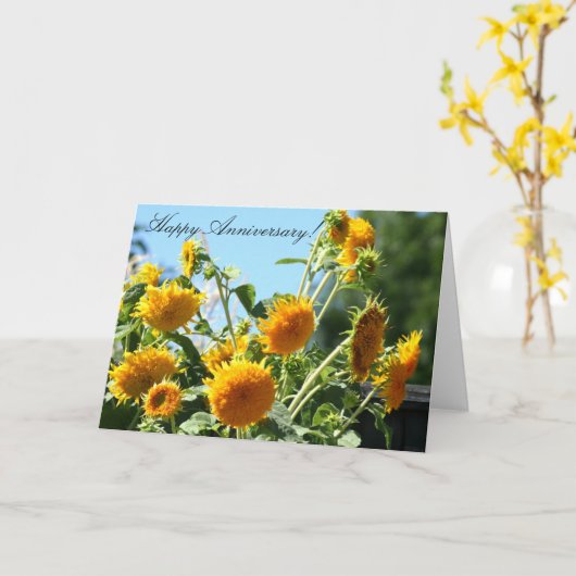 おめでとう日輪の挨拶状 カード (黄色い花)