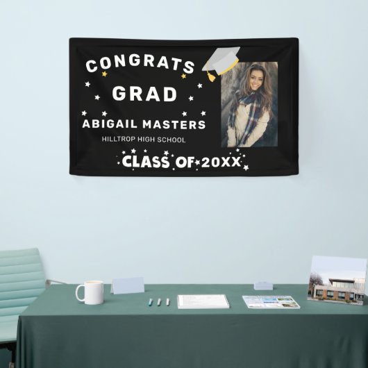 おめでとう星の写真パーティーバナー 横断幕 (トレードショー)