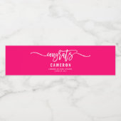 おめでとう書道ホットピンク卒業 ペットボトルラベル (シングルラベル)