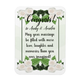 おめでとう最高の白バラのマグネット マグネット