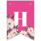 おめでとう水彩ピンクローゼズバレリーナ バンティングフラッグ (第2の旗)