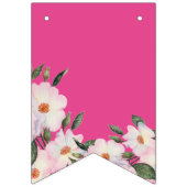 おめでとう水彩ピンクローゼズバレリーナ バンティングフラッグ (第1の旗)