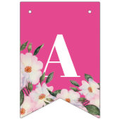 おめでとう水彩ピンクローゼズバレリーナ バンティングフラッグ (第3の旗)